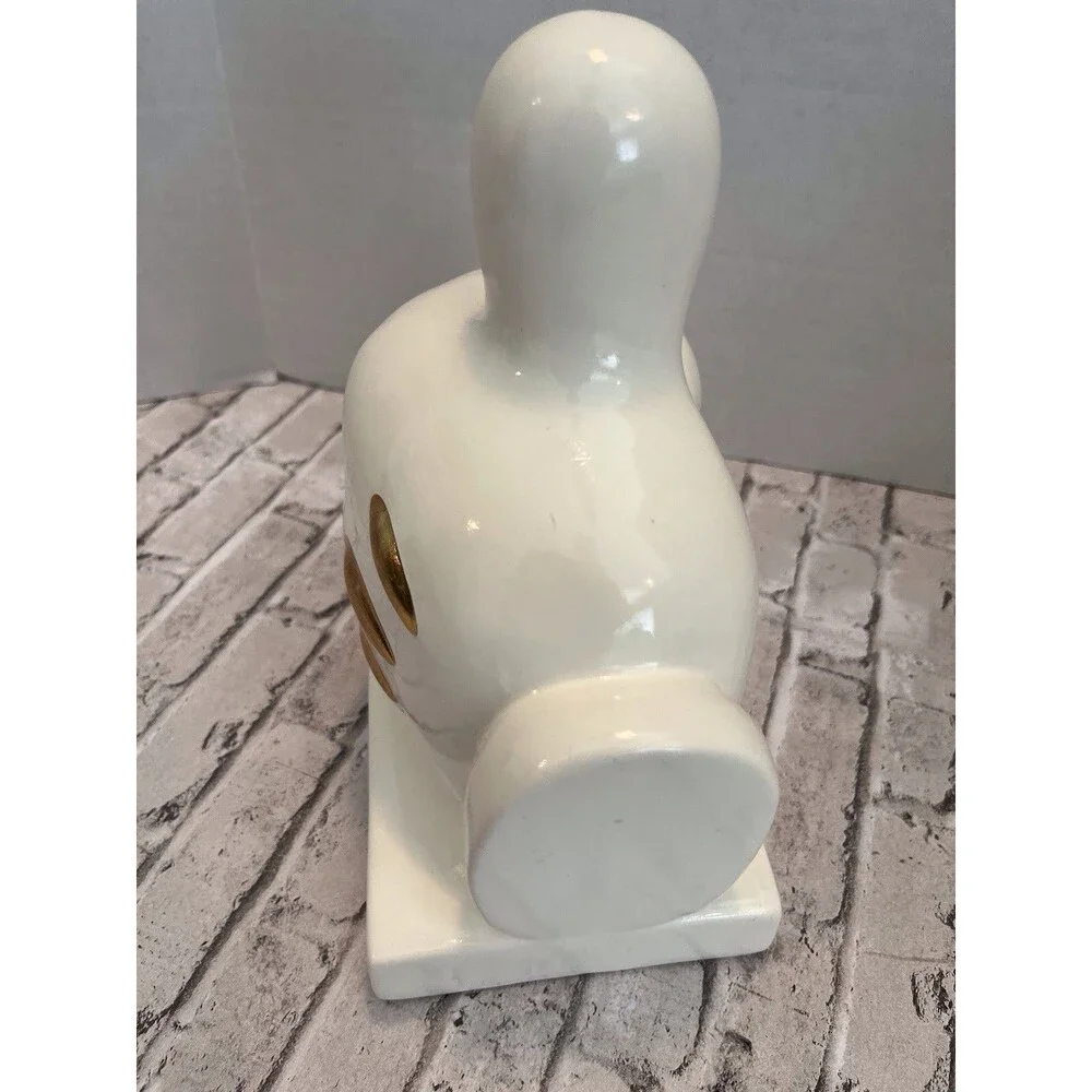 Disney Mickey Mouse Thumbs Up White Gloves Bookends Ceramic Hands Set 5.5 x 8.5